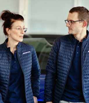 Doudoune matelassée bleue paddock Honda