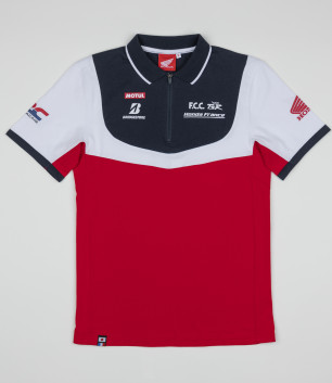 Polo zippé racing tricolore F.C.C. TSR Honda France
