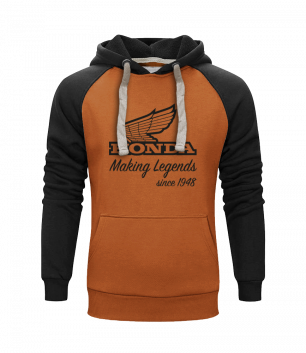 Sweat à capuche orange making legend Honda